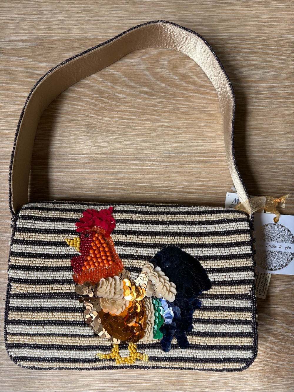 Rooster Beaded Bag